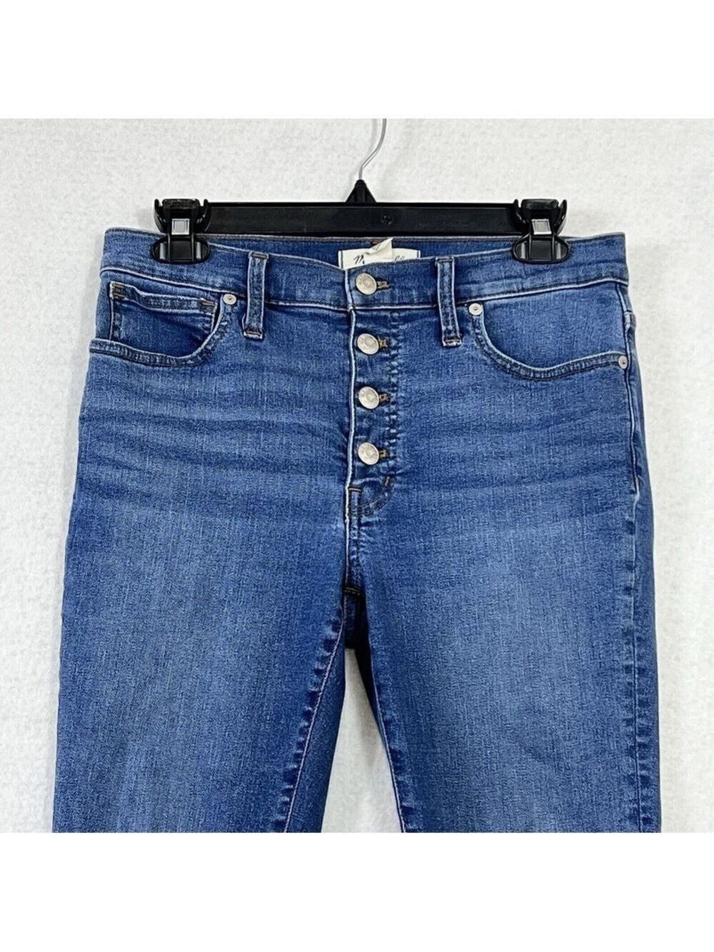 Madewell Jeans 27 Skinny 9" Mid Rise Denim Button Fly Pockets Medium Wash New